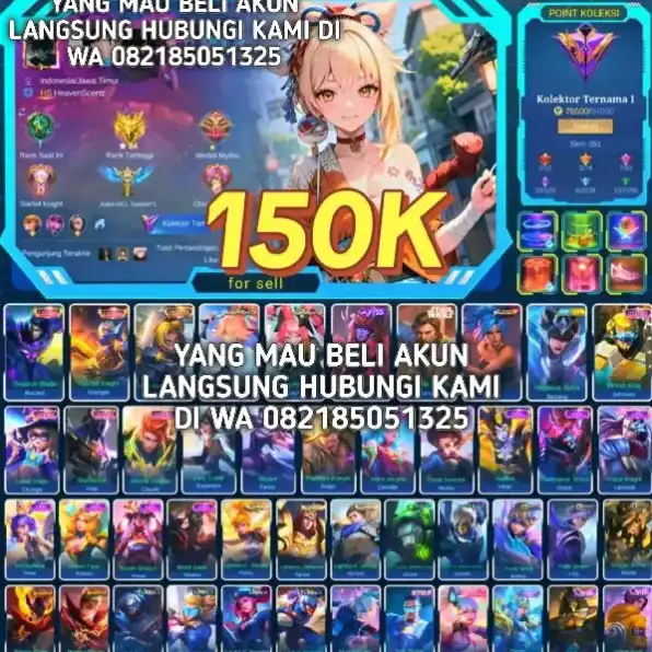 Jual akun Mobile legends Harga Murah amanah dan terpercaya