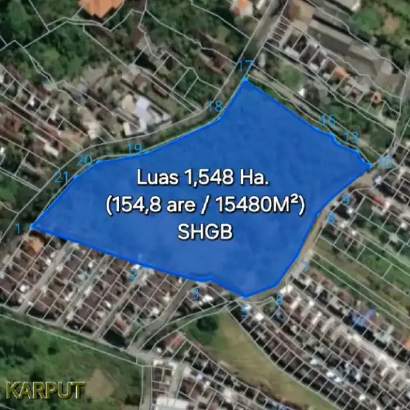 Dijual 1,548 Ha. Jl. Rajawali Utara Terminal Pesiapan Dauh Peken Kediri Tabanan