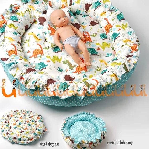 PREMIUM KASUR BAYI FREE BANTAL PEYANG BABY NEST MODEL BUNGA KOLAM MULTIFUNGSI PLAYMATE BISA BOLAK BA