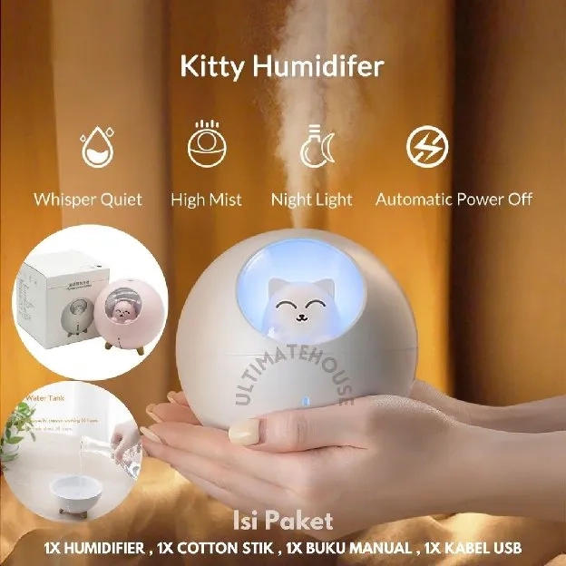 Humidifier Usb Air Diffuser Purifier Pelembab Udara Light Color H2O 220ml / 320ml /300ml