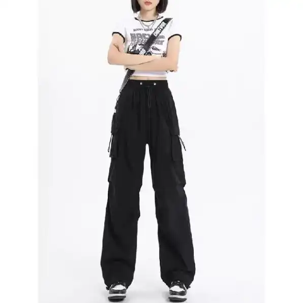 Cargo Pants Wanita Highwaist Loose Korean Style - Celana Kargo Wanita Terbaru