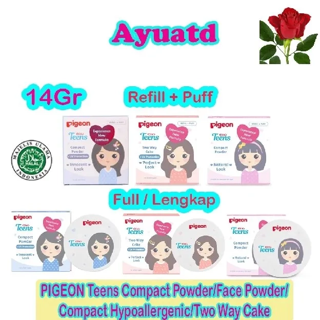 PIGEON TEENS COMPACT POWDER+UV Protection 14gr | Bedak Padat Remaja | Natural Finish Look