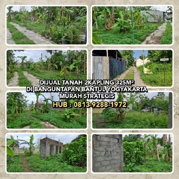 DIJUAL TANAH 2KAPLING 325M² DI BANGUNTAPAN BANTUL YOGYAKARTA. MURAH STRATEGIS.H: 0813-9288-1972>