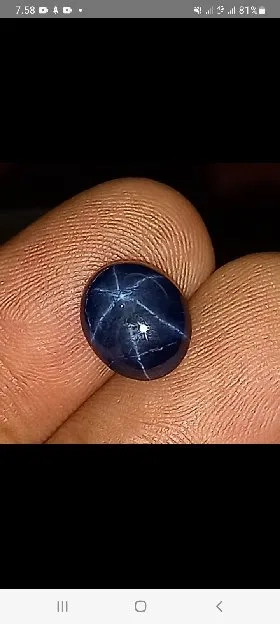 natural royal blue sapphire star 4.10ct