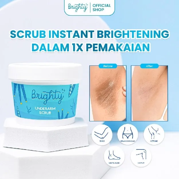 Brighty Underarm Scrub Microscrub Pencerah Ketiak Selangkangan Lipatan Hitam Permanen Eksfoliasi Kul