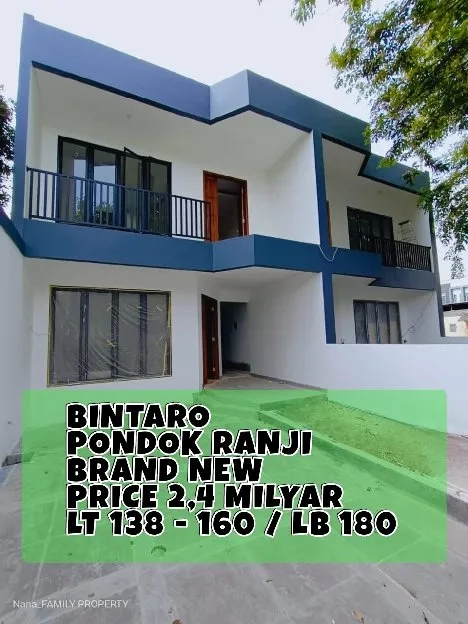 Rumah Baru dlm komplek di Bintaro,Pondok Ranji.5 menit ke stasiun