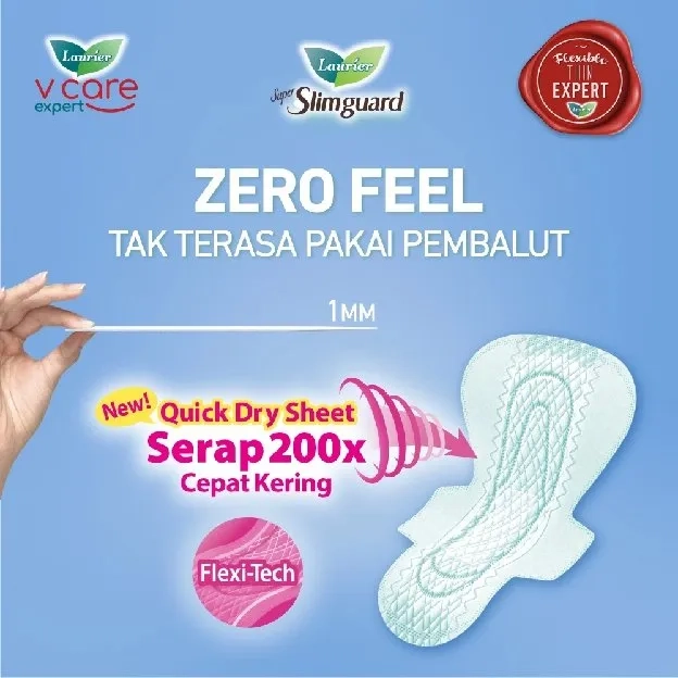 Laurier Super Slimguard Pembalut Wanita Night Slim Breathable 35cm Wing Menyerap Maksimal dan Lebih 