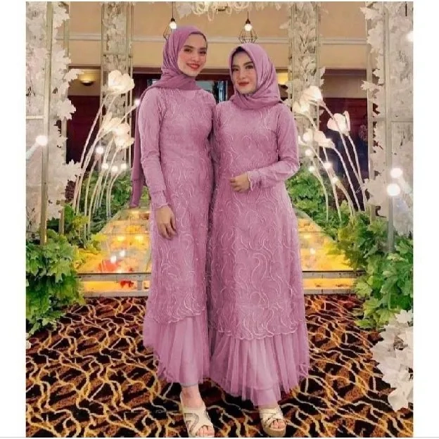 Baju Muslim / Dress Maxi Geraldine Brukat Tile