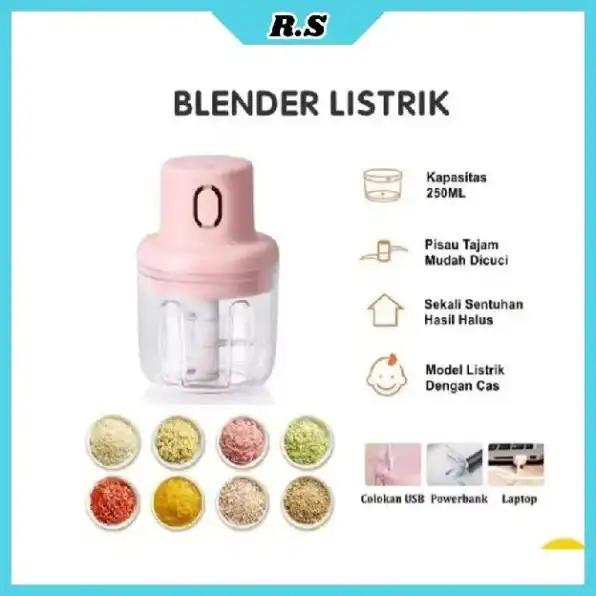 Blender Chopper mini Penggiling Bumbu Sayur Buah dengan USB | Blender Juicer Elektrik USB Rechargeab