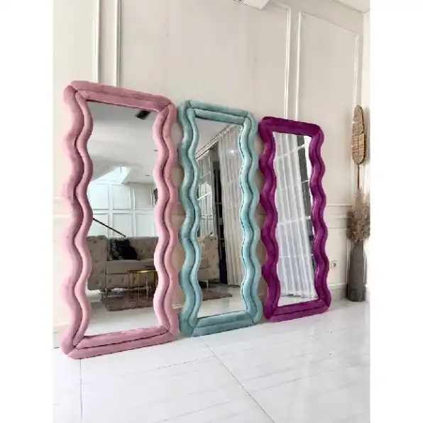 Wavy Mirror / Cermin Aesthetic / Cermin Estetik / Irregular Wavy Mirror / Standing Mirror Aesthetic