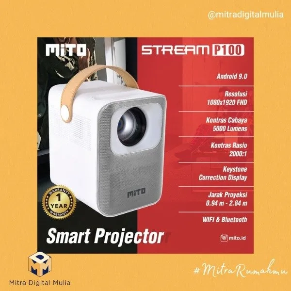 Stream Smart Projector P 100 Proyektor Android Full HD