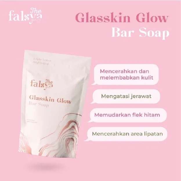 SABUN THE FALSYA BEAUTY GLASSKIN GLOW BAR SOAP BPOM BY FALSYA BEAUTE SABUN PEMUTIH BADAN PENCERAH