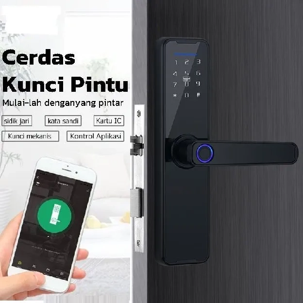 KUNCI SMARTDOOR LOCK / KUNCI PINTU HANDLE PASSWORD FINGER PRINT / SMART DOOR SMART HOME / kunci sidi