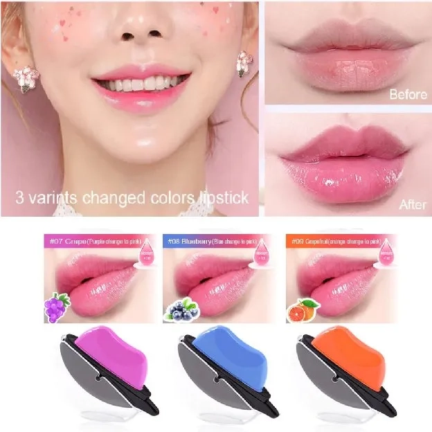 Lazy Lips Bentuk Bibir Moisturizing Lip Glow Lipstik Change Color Pink Tahan Lama