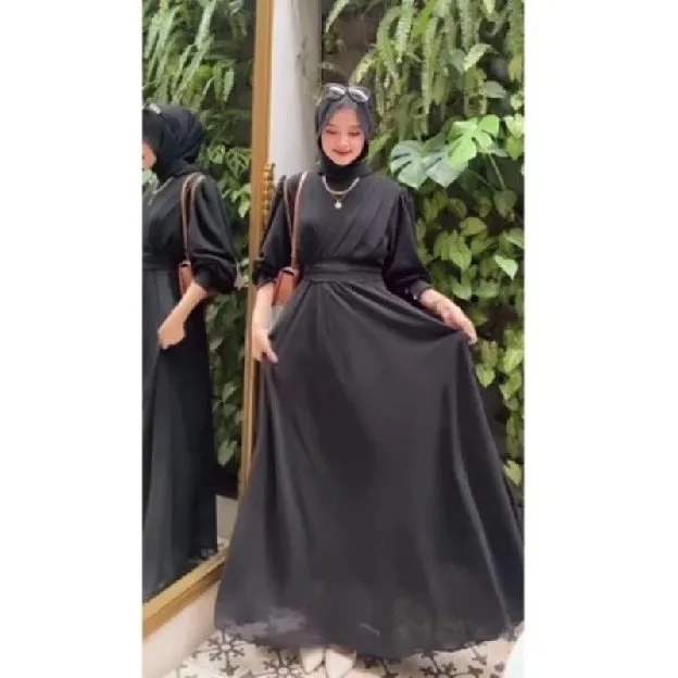 THERESA DRESS FULL FURING _ GAMIS TERBARU / GAMIS CERUTY / GAMIS SYARI / GAMIS POLOS