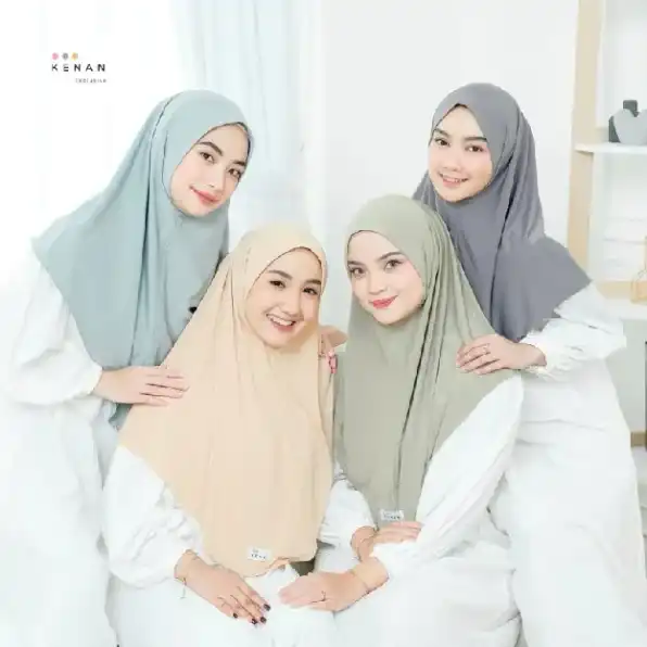 KENAN - Daily Hijab Pastel Instan Size L / Bergo Non PEt Antem Matt Jersey kenan