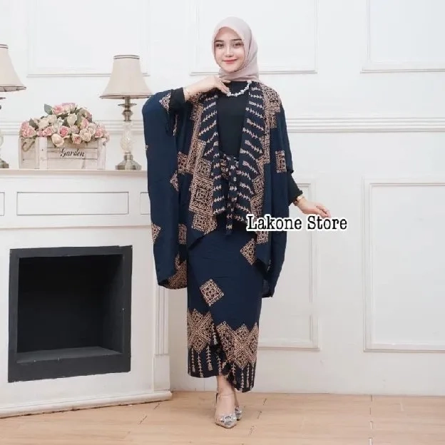 Outfit Kondangan Simpel Setelan Rok Lilit Outer Wanita Terbaru Oneset Kondangan Kekinian