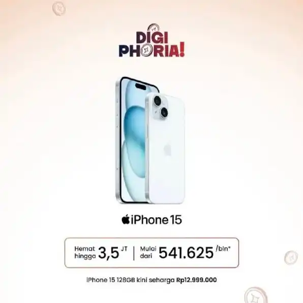 Promo cicilan Iphone  15 Bunga 0% Free cicilan 1x #segampang itu🫰