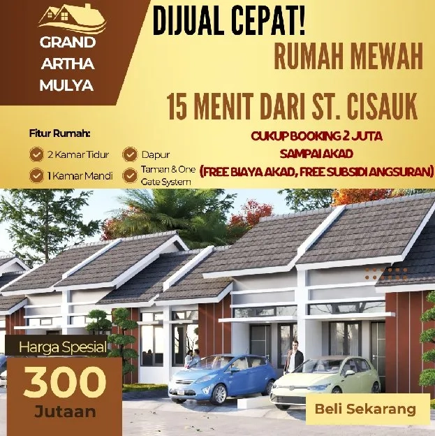 Dijual rumah murah di cisauk, tanpa Dp 