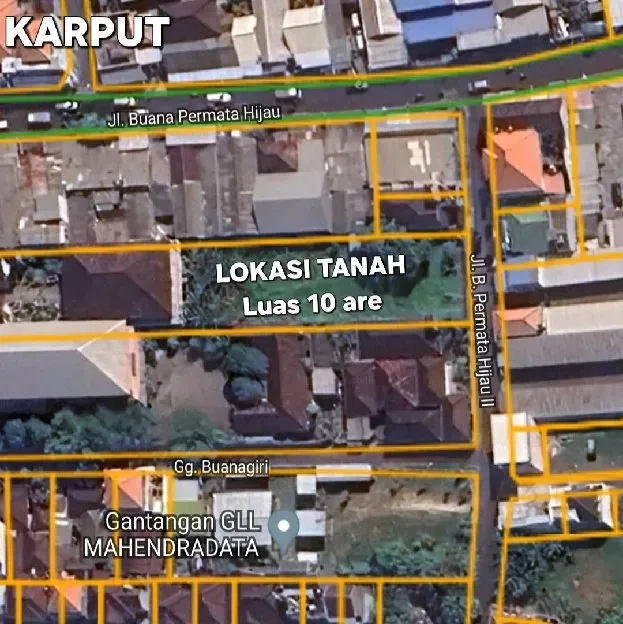 Dijual 10 are, Jl. Buana Permata Hijau Mahendradata Denpasar