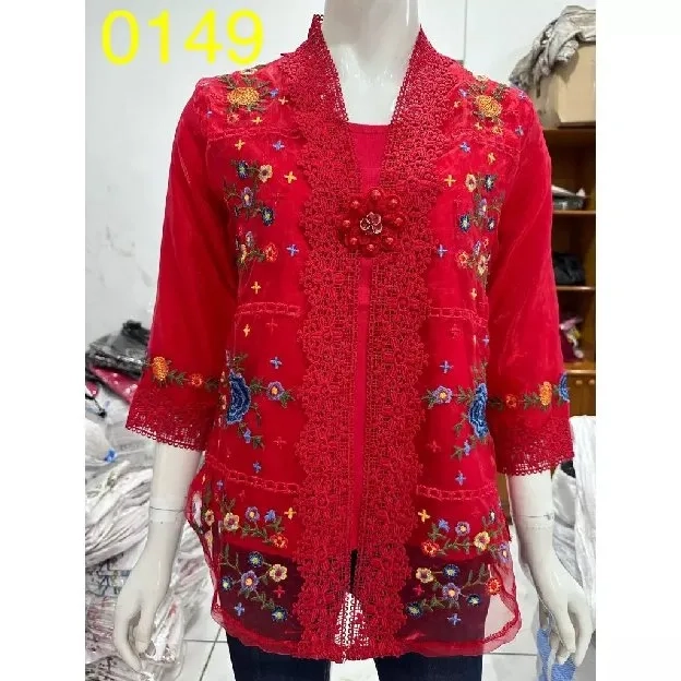 kebaya  rompi organdi alexuez premium brukat /kebaya encim bordir /kebaya alexuez/lamodisfashion