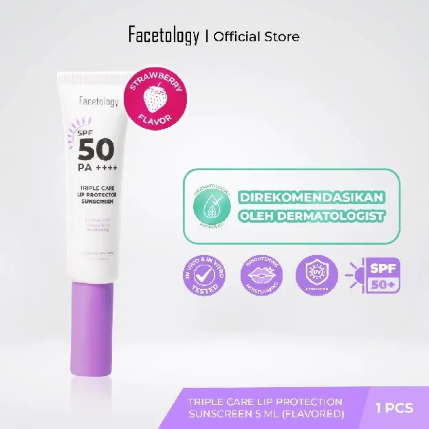 FACETOLOGY Triple Care Lip Protector Sunscreen Unflavor