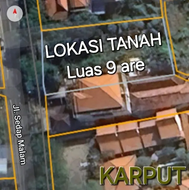 Dijual 9 are, Jl. Raya Sedap Malam Kesiman Sanur Denpasar