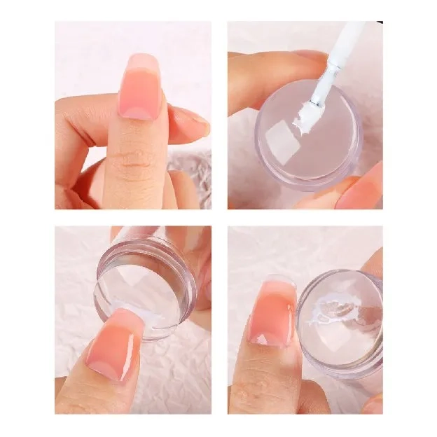 Stempel Kuku Jiplak Stamp Jelly French Nail Tip Nail Stamper Cetakan Kuku Stamping Tools Nail Art Fr