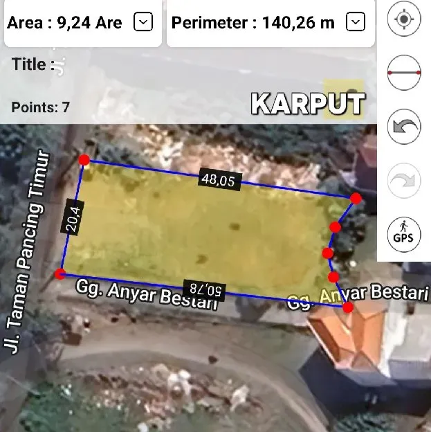 Dijual 9,24 are, Jl. Taman Pancing Timur Pemogan Denpasar Srlatan