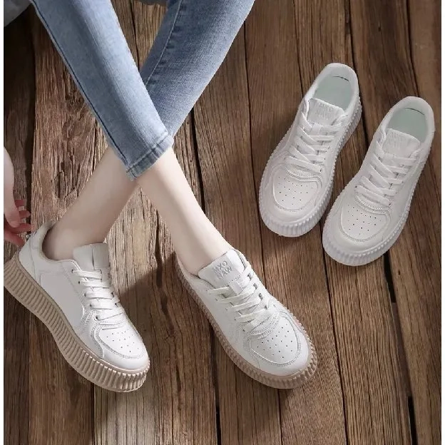 Sepatu Sneakers Wanita Sekolah Olahraga Sport Putih Import