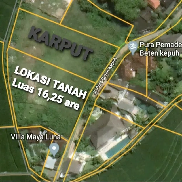 Dijual 16,25 are, Jl. Pura Beten Kepuh Pantai Berawa Canggu Kuta Utara