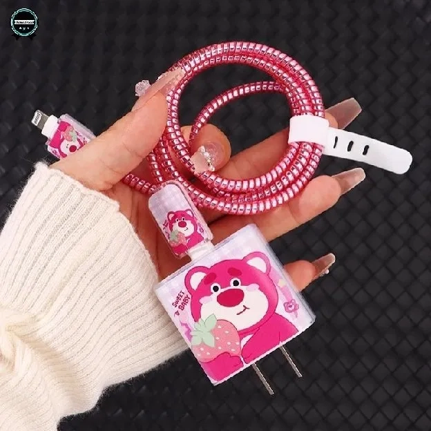 CUTE - SET PAKET COVER PELINDUNG KEPALA & KABEL CHARGER SPIRAL / CABLE SET PROTECTOR - COMPATIBLE