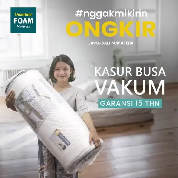 Quantum Kasur Busa Vakum Bonus Sprei & Bantal [FREE ONGKIR JAWA BALI]