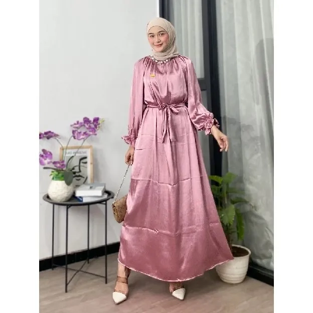 Gamis Shimmer Silk Gamis Cradenza Shimmer Silk Busui Friendly Gamis Viral Dress Wanita