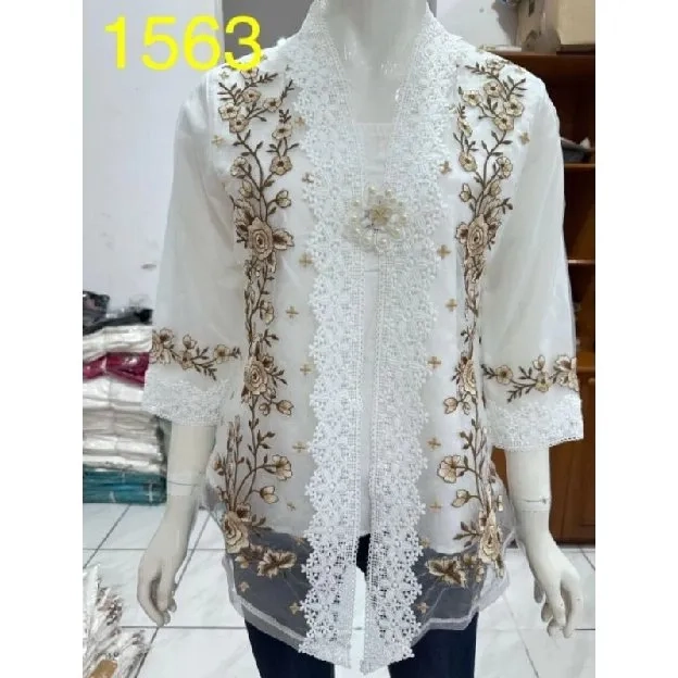 kebaya  rompi organdi alexuez premium brukat /kebaya encim bordir /kebaya alexuez/lamodisfashion