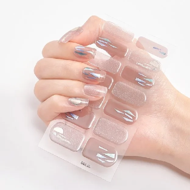 Fake Nail Sticker 14Pcs Nail Art Stiker Premium