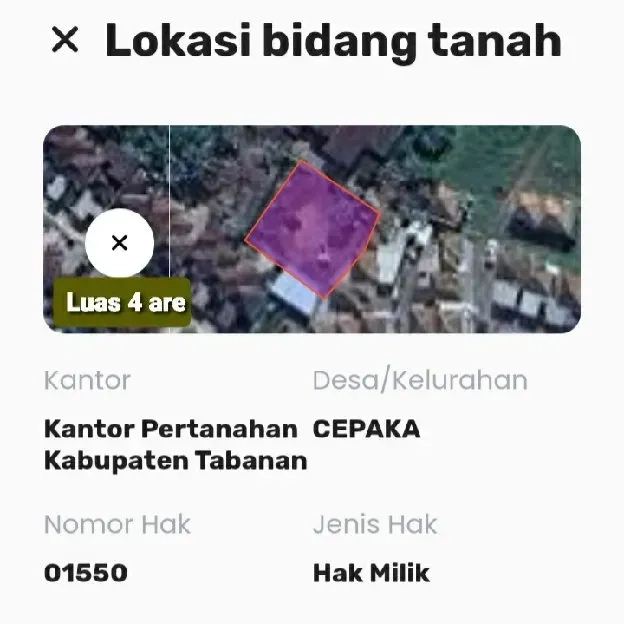 Dijual 4 are, Jl. Merak Raya Munggu Kapal Selingsing Cepaka Kediri Tabanan