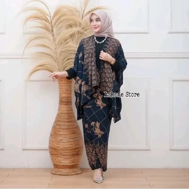 Outfit Kondangan Simpel Setelan Rok Lilit Outer Wanita Terbaru Oneset Kondangan Kekinian