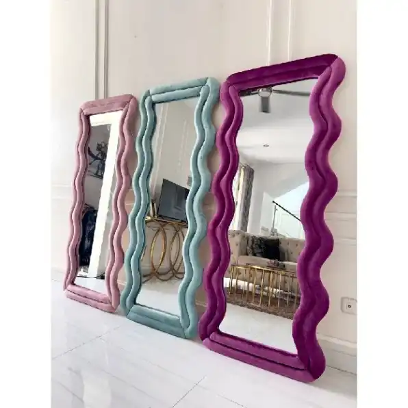 Wavy Mirror / Cermin Aesthetic / Cermin Estetik / Irregular Wavy Mirror / Standing Mirror Aesthetic