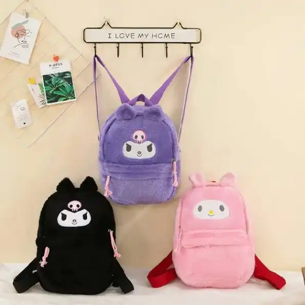 Tas Anak Lucu Sanrio Kuromi, Melody, Cinamonroll, Pompompurin, Tas Ransel Sekolah Anak Perempuan Aes