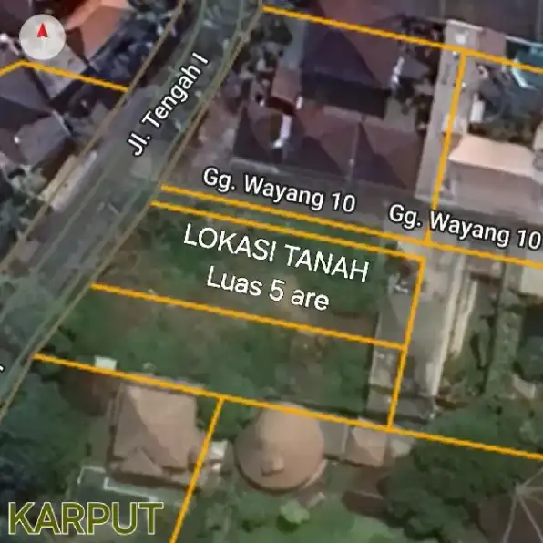 Dijual 5 are, Jl. Tengah I Tegal Cupek Bumbak UMALAS Kerobokan Kuta Utara