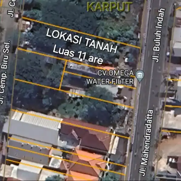 Dijual 11 are, Jl. Buluh Indah Mahendradata UTAMA Pemecutan Kaja Denpasar