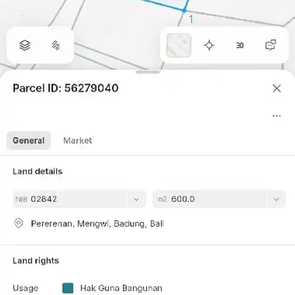 Dijual 6 are, Jl. Dalem Gede Gg. Taman Sari Pantai Pererenan Mengwi