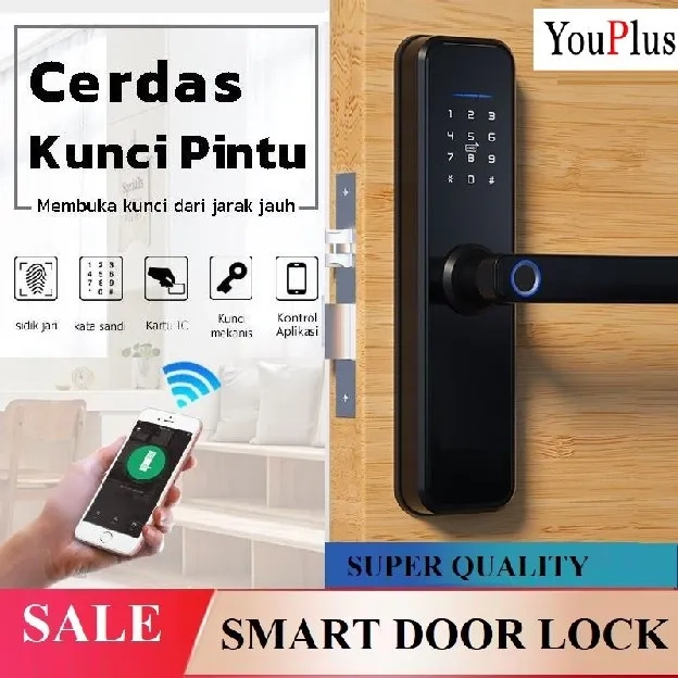 KUNCI SMARTDOOR LOCK / KUNCI PINTU HANDLE PASSWORD FINGER PRINT / SMART DOOR SMART HOME / kunci sidi