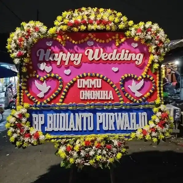 Karangan Bunga Happy wedding Jakarta Selatan 0822-4235-9499 Affan Florist