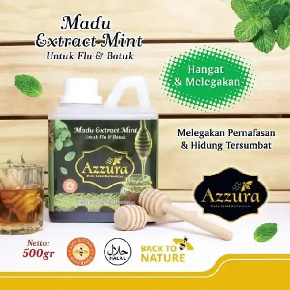 Azzura Madu Extract Mint Untuk Flu Dan Batuk 