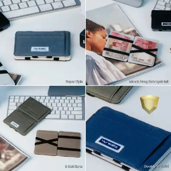 Wallts Porta Magic Wallet Dompet Sulap Tipis Pria Wanita Money Clip