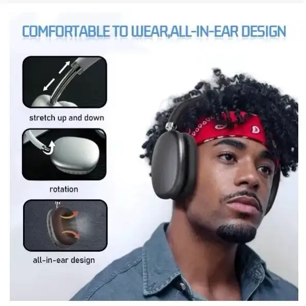 Headphone P9 Wireless Bluetooth V5.1 Full Bass Stereo Bluetooth Nirkabel dengan Mikrofon Headset Noi