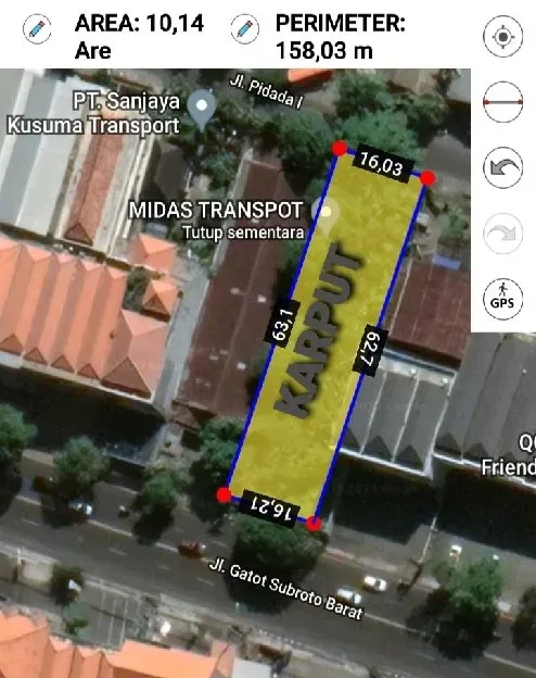 Dijual 10 are, Jl. RAYA Gatot Subroto Barat Ubung Denpasar