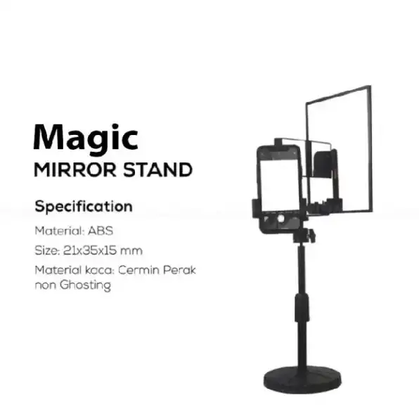 Stand Mirror HP Live Stream Kamera Camera Utama Belakang Phone Holder Tripod Cermin Record Video